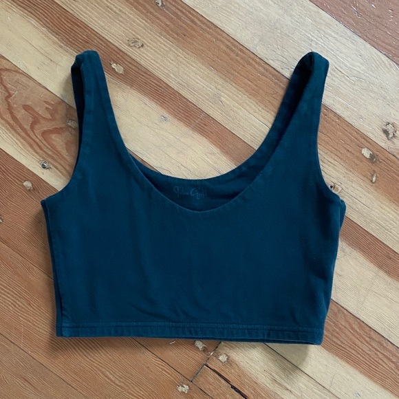 Brandy Melville Tops - J. Galt Brandy Melville‎ Dark Green Sleeveless Crop Top